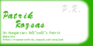 patrik rozsas business card